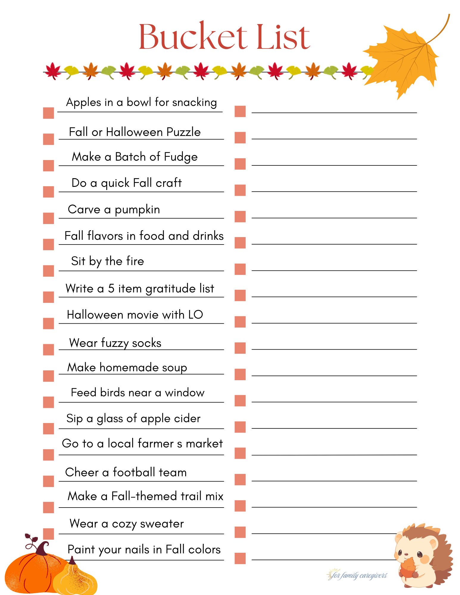 Fall Bucket List