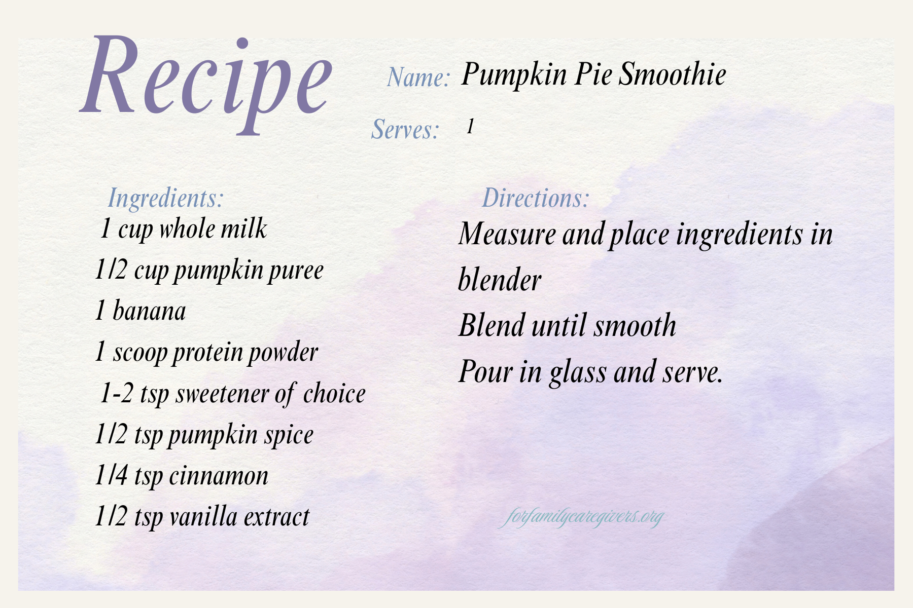 Recipe Card